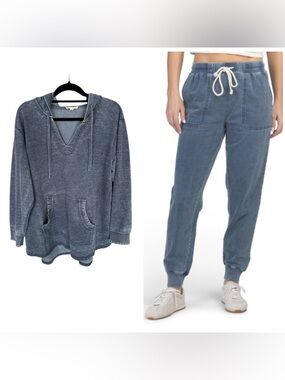 Jane & Delancey Denim Blue Hooded Sweatshirt and Joggers Set